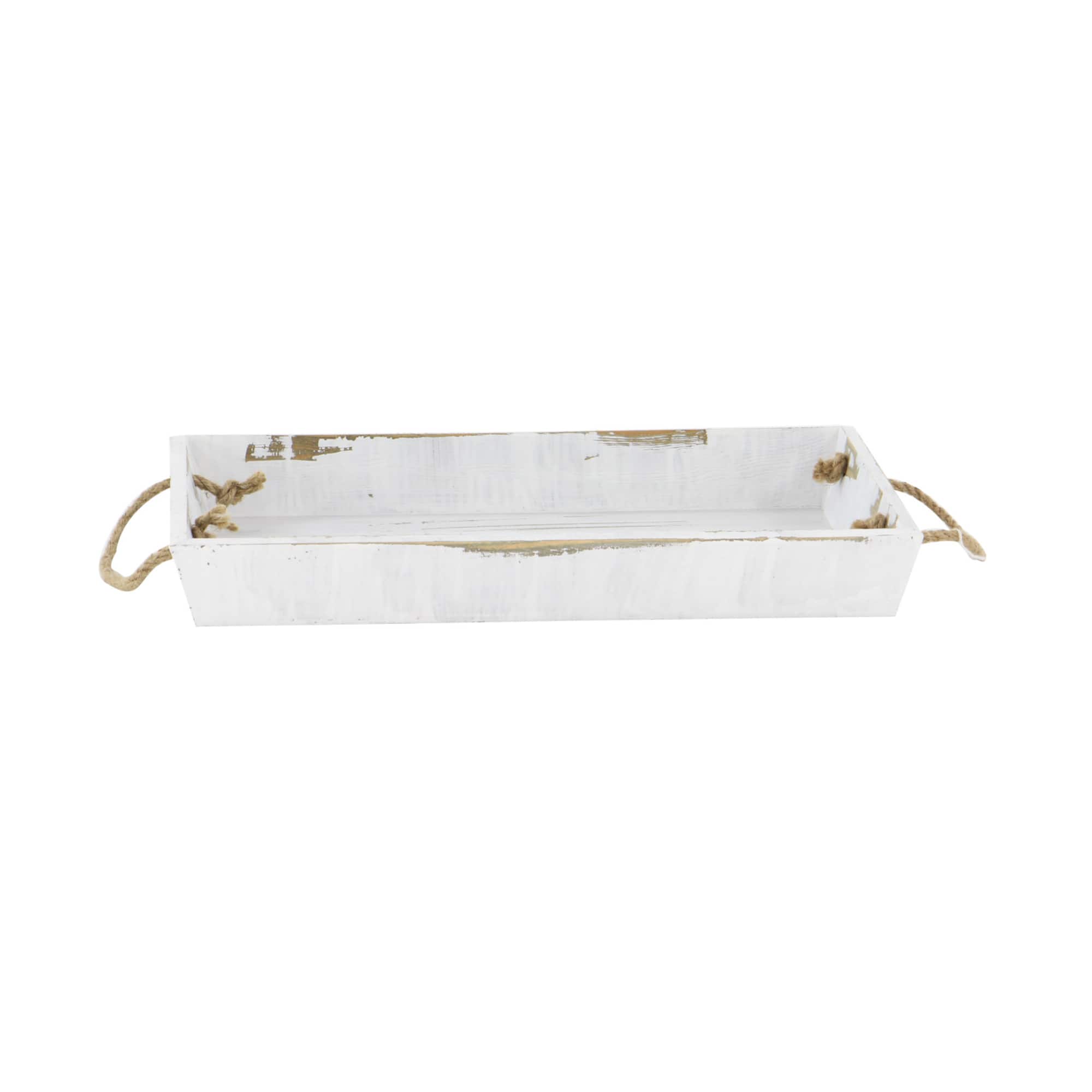 White Wood Coastal Tray Set